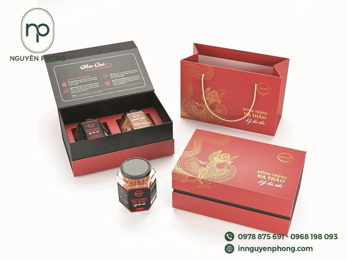 Hộp cứng đựng đông trùng hạ thảo cao cấp